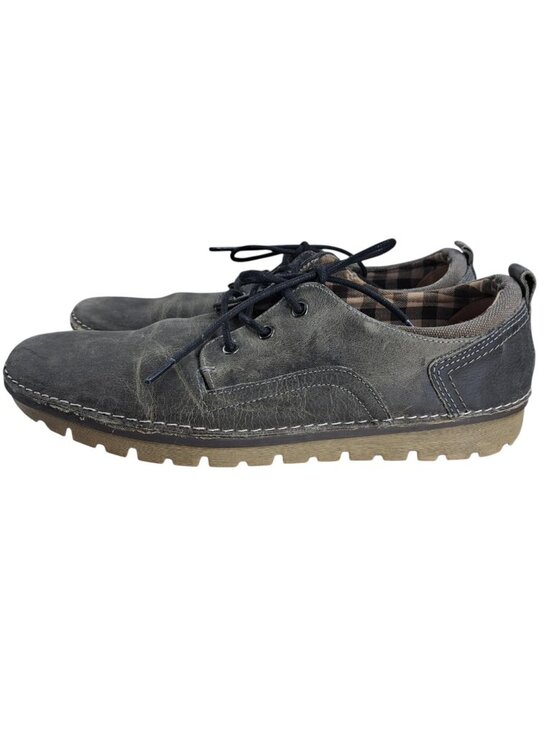 Roan by Bed Stu Arlo Gray Lace Up Leather Oxfords Shoes Size 10.5 Distressed